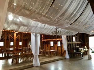 Wedding venue with a wood chairs and tables